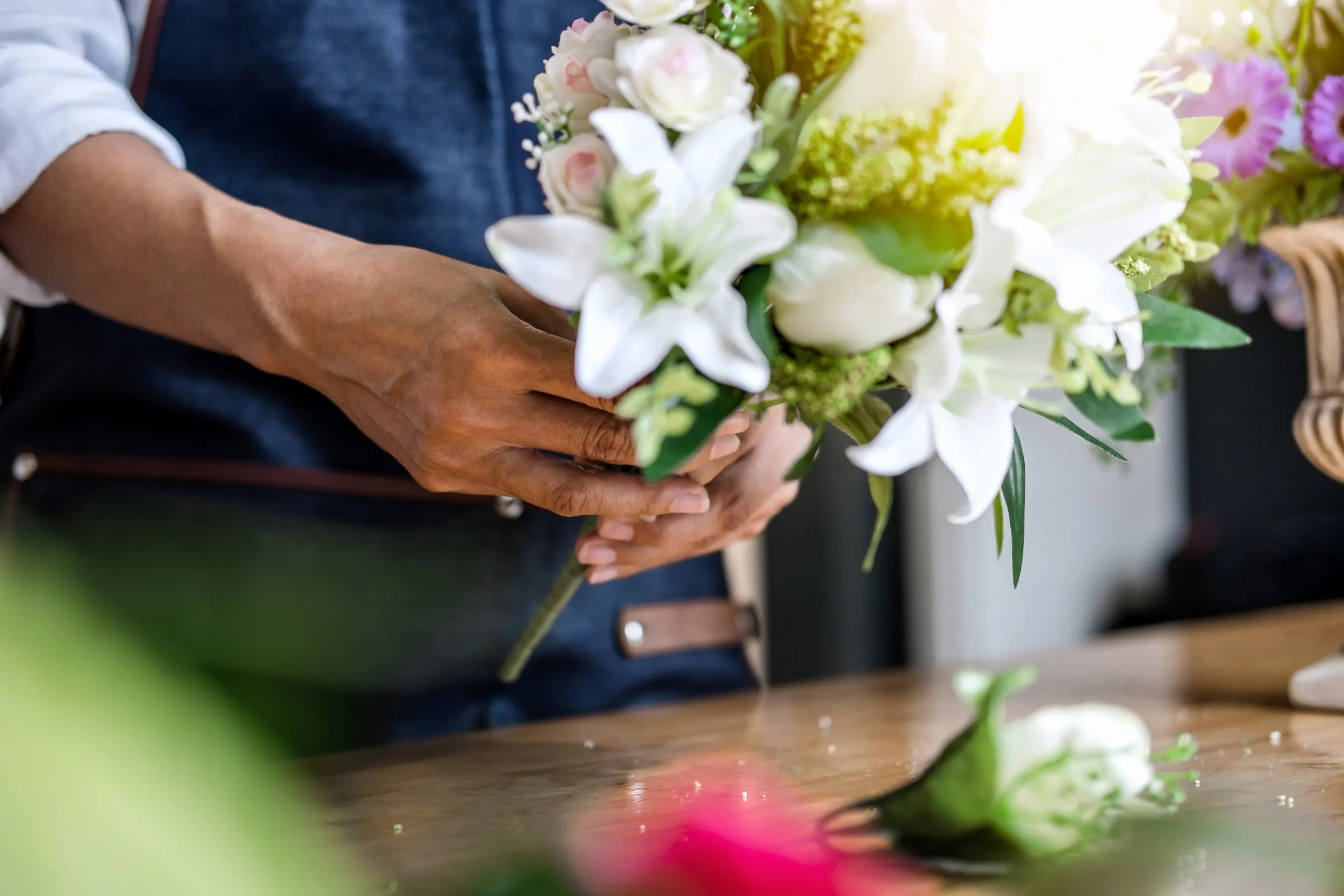 Bouquet de fleurs prêt à être livré