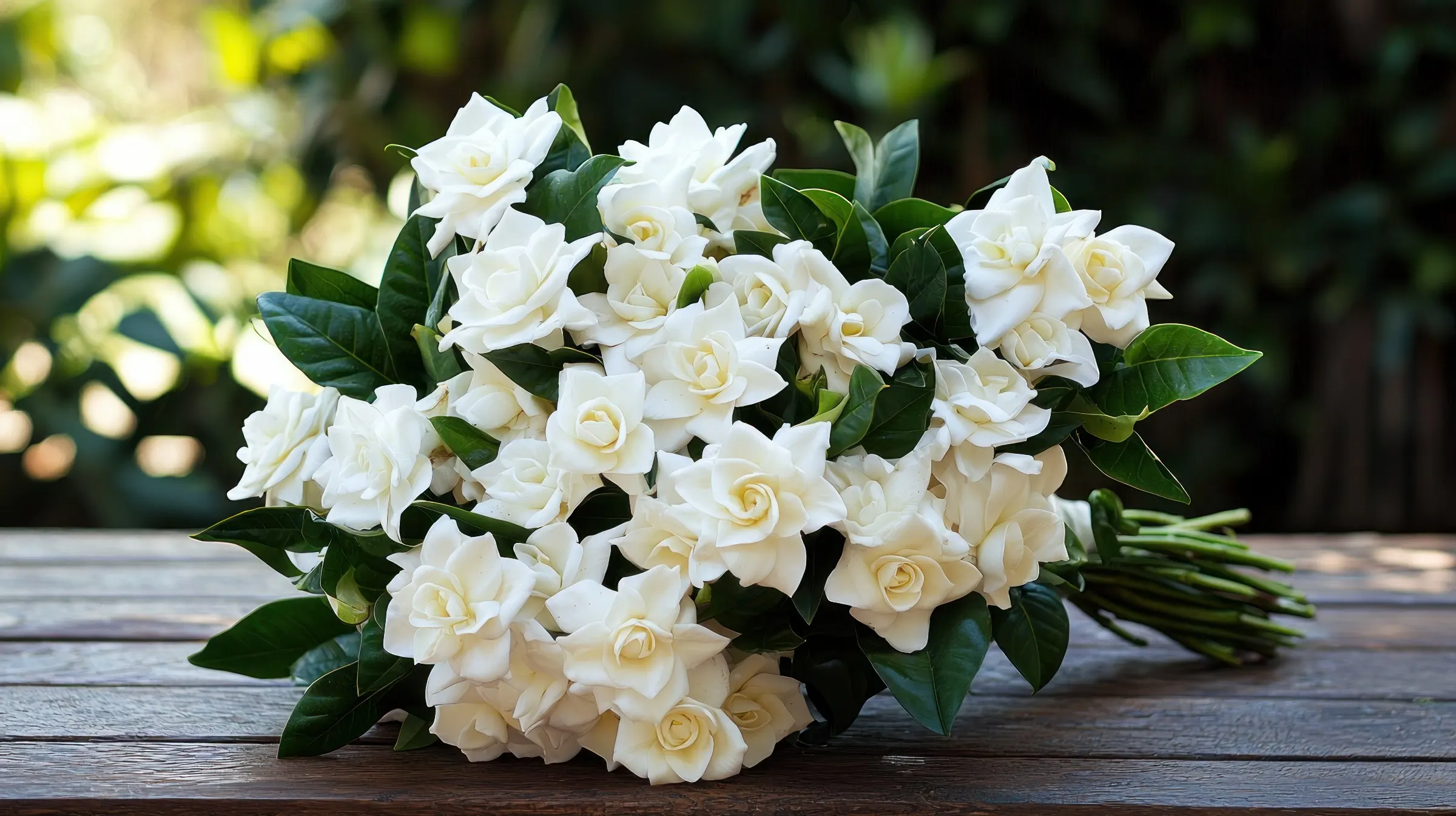 Gerbe de roses et de lys blancs